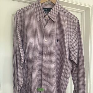 Pink and Navy Blue Plaid Ralph Lauren Sport Shirt